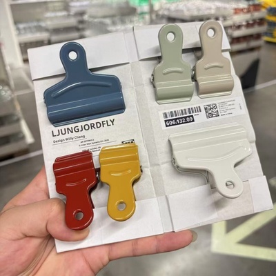 IKEA宜家 尤恩约里 磁力夹密封夹子冰箱门学习墙板用便条夹6件套