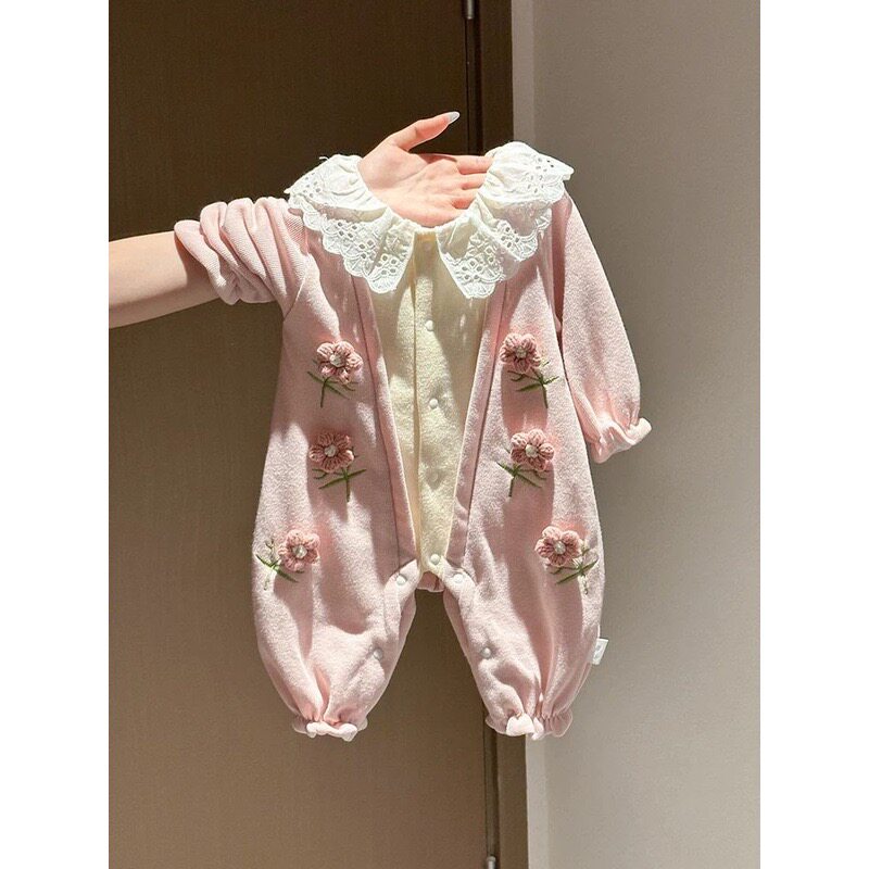 幼儿春秋款外出连体衣爬服女宝宝连身衣/爬服/哈衣