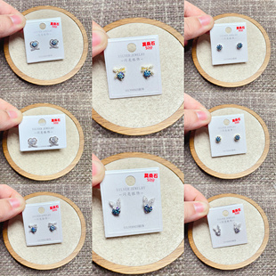 闪亮银饰通体S925纯银莫桑钻时尚耳钉耳环女百搭气质优雅潮