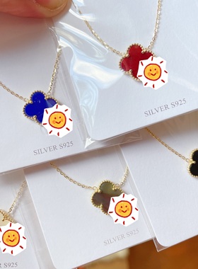 通体s925四叶草锁骨优雅大气银饰