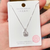 闪亮银饰通体S925纯银莫桑钻时尚 锁骨项链女百搭气质优雅