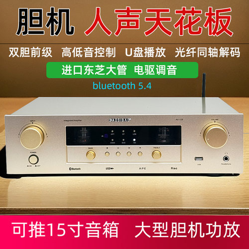 大功率功放机电子管胆前置带蓝牙U盘无损解码发烧级天花板级人声