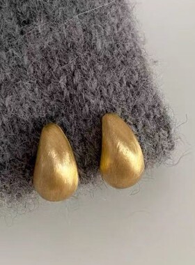 水滴金属拉丝c型耳钉女轻奢高级感港风耳环爆款简约耳饰