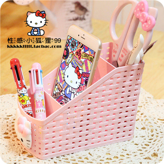 hello kitty多功能储物盒收纳筐遥控器筐化妆品收纳树脂收纳盒