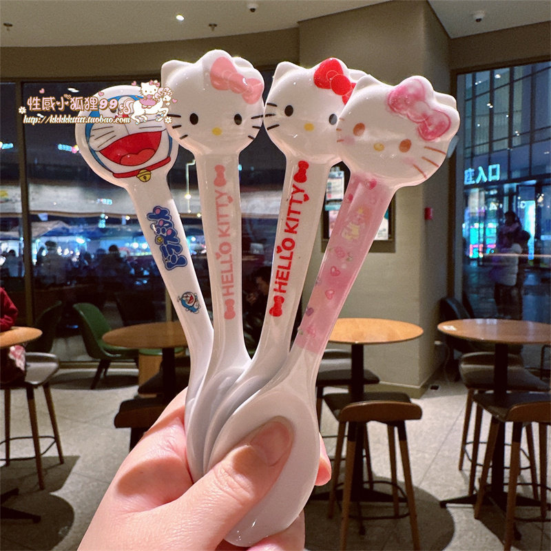 叮当猫KT可爱家用卡通学生宝宝吃饭勺密胺卡通调羹餐具塑料勺,婴童用品,儿童勺,淘宝优惠券,粉丝福利购,淘宝优惠卷