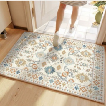 跨境亚马逊temu波斯水晶绒地垫入户耐脏耐磨门垫浴室吸水脚垫批发