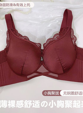 无钢圈性感聚拢镂空缎面女内衣