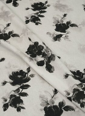 205g/m纯亚麻布料进口法国麻17支140cm宽素色墨玫瑰夏季服装面料