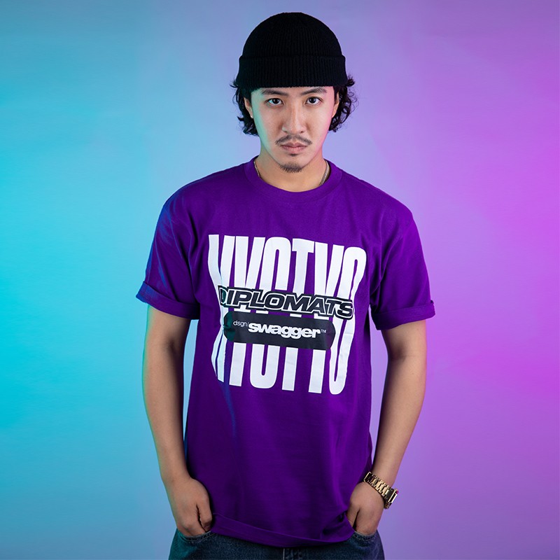 SWGTKO紫色宽松休闲百搭短袖