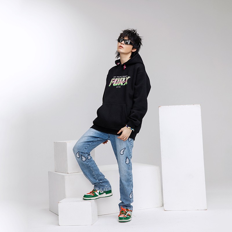 华人青年x FORX FUTURE 帽衫 情侣休闲宽松连帽卫衣 福克斯同款