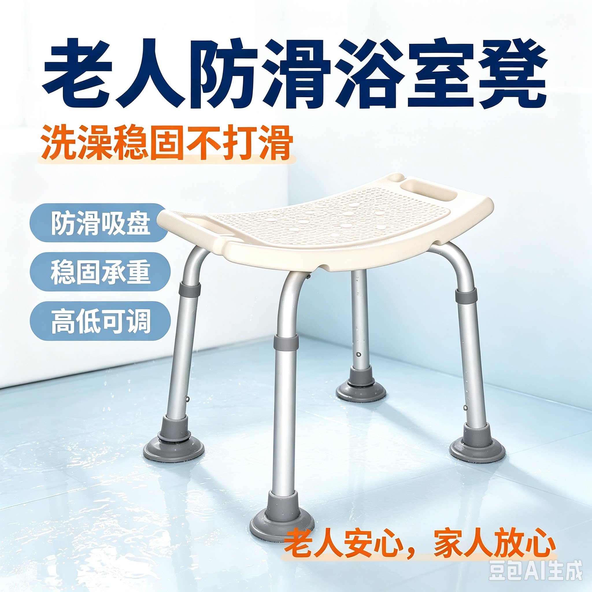 厂家现货铝合金浴室凳老人洗浴房浴盆洗澡孕妇沐浴调节高度伸缩