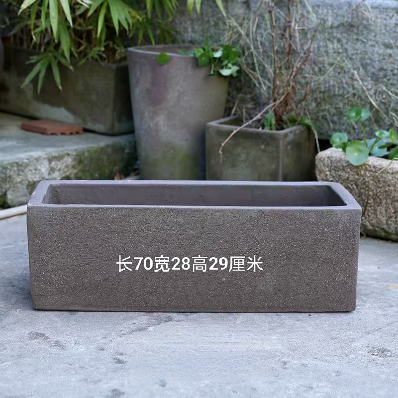 特大号紫砂长方形马槽鱼缸种菜盆陶瓷花盆家用多肉花盆种菜专用箱
