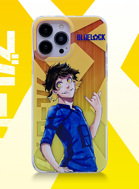 适用苹果14promax手机保护套防摔iPhone13动漫二次元周边保护镭射条纹渐变12pro蓝色监狱手机壳磨砂耐指纹IMD