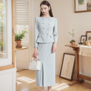 工作服女 显瘦气质医美经理正装 菲特天琪春秋高端西装 职业套裙修身