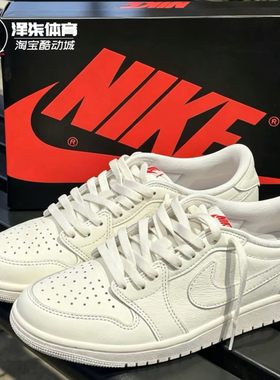Air Jordan 1 白色AJ1  低帮复古篮球鞋HQ6998-100-黑