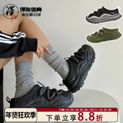 HOKA男子黑色一脚蹬休闲鞋增高