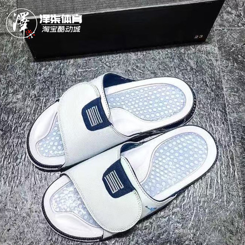 耐克AJ11白蓝休闲沙滩鞋一字拖