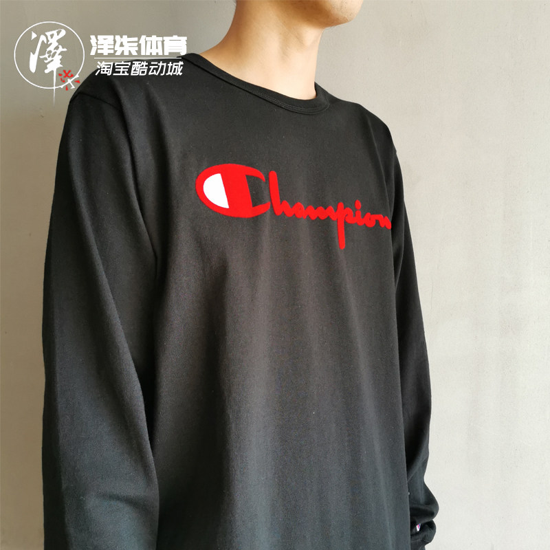 【特价清仓】 champion/冠军经典GT47草写刺绣LOGO长袖T恤
