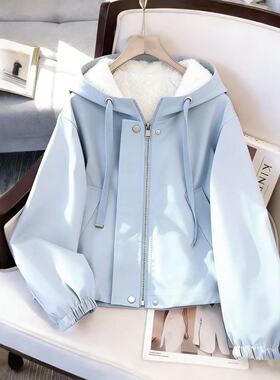 冬装2025年新款女学生加厚连帽BF棉衣羊羔绒外套棉服轻薄小棉袄