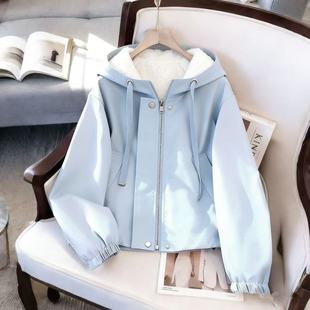 冬装2025年新款女学生加厚连帽BF棉衣羊羔绒外套棉服轻薄小棉袄