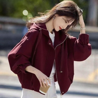 百搭短款女小外套连帽韩版
