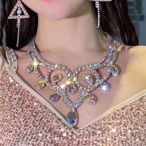 舞娘全手工烫钻项链耳环配饰品