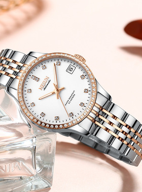 尼尚夜光女表机械表女士全自动新款机械手表进口机芯钢带520礼物