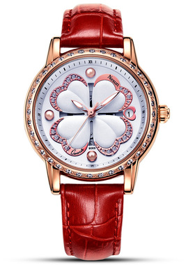 尼尚Nesun幸运草手表时尚简约腕表夜光防水陶瓷手表女生手表女士