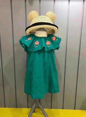 原韩国童装小雨伞云朵女宝宝刺绣