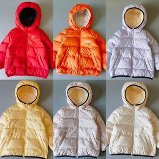 YB宝宝儿童羽绒服男女童白鸭绒短款可爱连帽保暖防风轻便羽绒外套