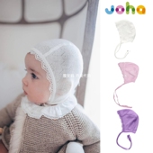 9折现货丹麦 JOHA 宝宝婴幼儿新生儿美利奴真丝羊毛蕾丝帽子胎帽
