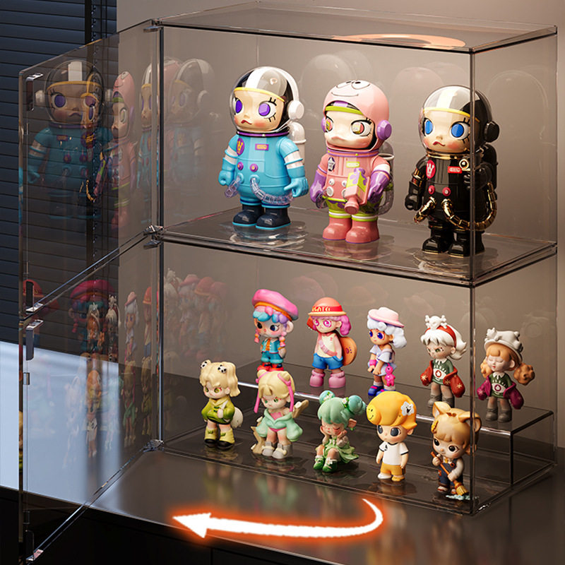 盲盒展示架透明泡泡玛特玩偶摆件防尘收纳盒大容量娃娃手办展示盒