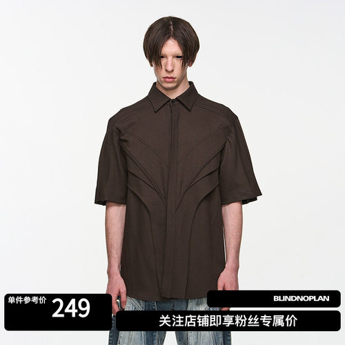BLINDNOPLAN廓型飞褊短袖衬衫