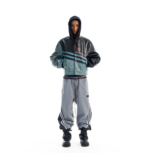 EXITMODE BY BLINDNOPLAN 25AW 重工做旧抹脏运动机车皮衣夹克