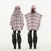 双层门襟长袖 EXITMODE 25SS 连帽mask格纹衬衫 BLINDNOPLAN