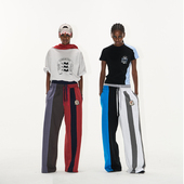 BLINDNOPLAN 25SS EXITMODE 双腰撞色毛边拼接徽章刺绣运动裤