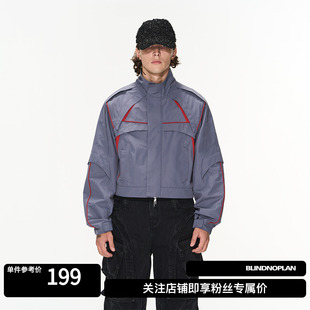 单夹克衫 BLINDNOPLAN 拼色短款 撞色拼接飞褊设计短款 23AW