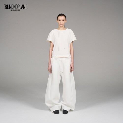 BLINDNOPLAN 25SS 高端系列抽绳领蝙蝠袖T恤休闲百搭抗皱短袖T恤