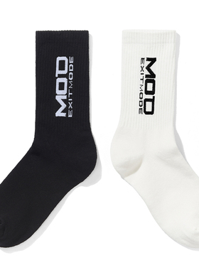 EXITMODE BY BLINDNOPLAN 24SS 纯棉抗菌透气吸汗防臭黑白色长袜