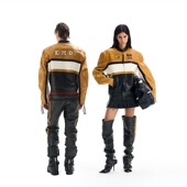 明星同款 BLINDNOPLAN 25AW 撞色拼接运动短款 皮衣夹克外套