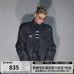 BLINDNOPLAN x BLACK8 重工艺护甲装置拼接机车服明星同款