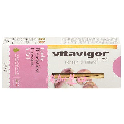 包邮加拿大Vitavigor初榨橄榄油制面包棍饼干125克*3盒蒜味无添加