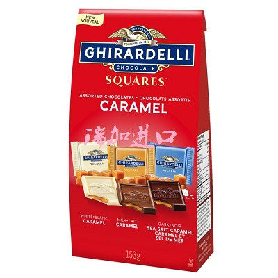 包邮加拿大GHIRARDELLI焦糖夹心巧克力块什锦组合装153克三种口味