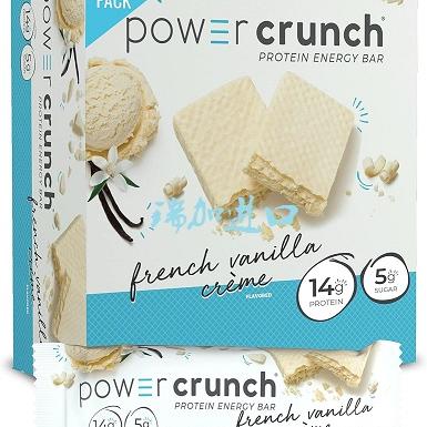 包邮加拿大Power Crunch乳清蛋白能量棒法式香草味480G12只多口味