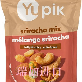 包邮加拿大Yupik辣味脆零食杏仁腰果花生芥末青豆椒盐饼170克*2包