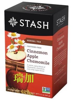 包邮加拿大STASH Cinnamon Apple肉桂苹果洋甘菊花草茶40克*2盒
