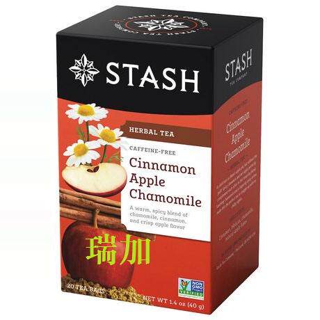 包邮加拿大STASH Cinnamon Apple肉桂苹果洋甘菊花草茶40克*2盒