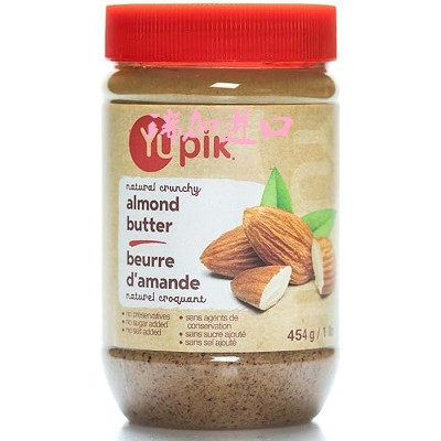 新品包邮加拿大Yupik脆颗粒杏仁酱454克面包烘焙饼干多种口味