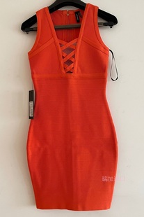 S码 特价 连衣裙XS 全新加拿大购潮奢Marciano女式 橘色仅此一件 包邮