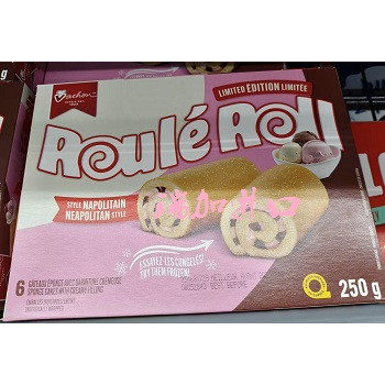 包邮加拿大Vachon Roule Roll松软海绵蛋糕卷250克*2盒草莓味多种